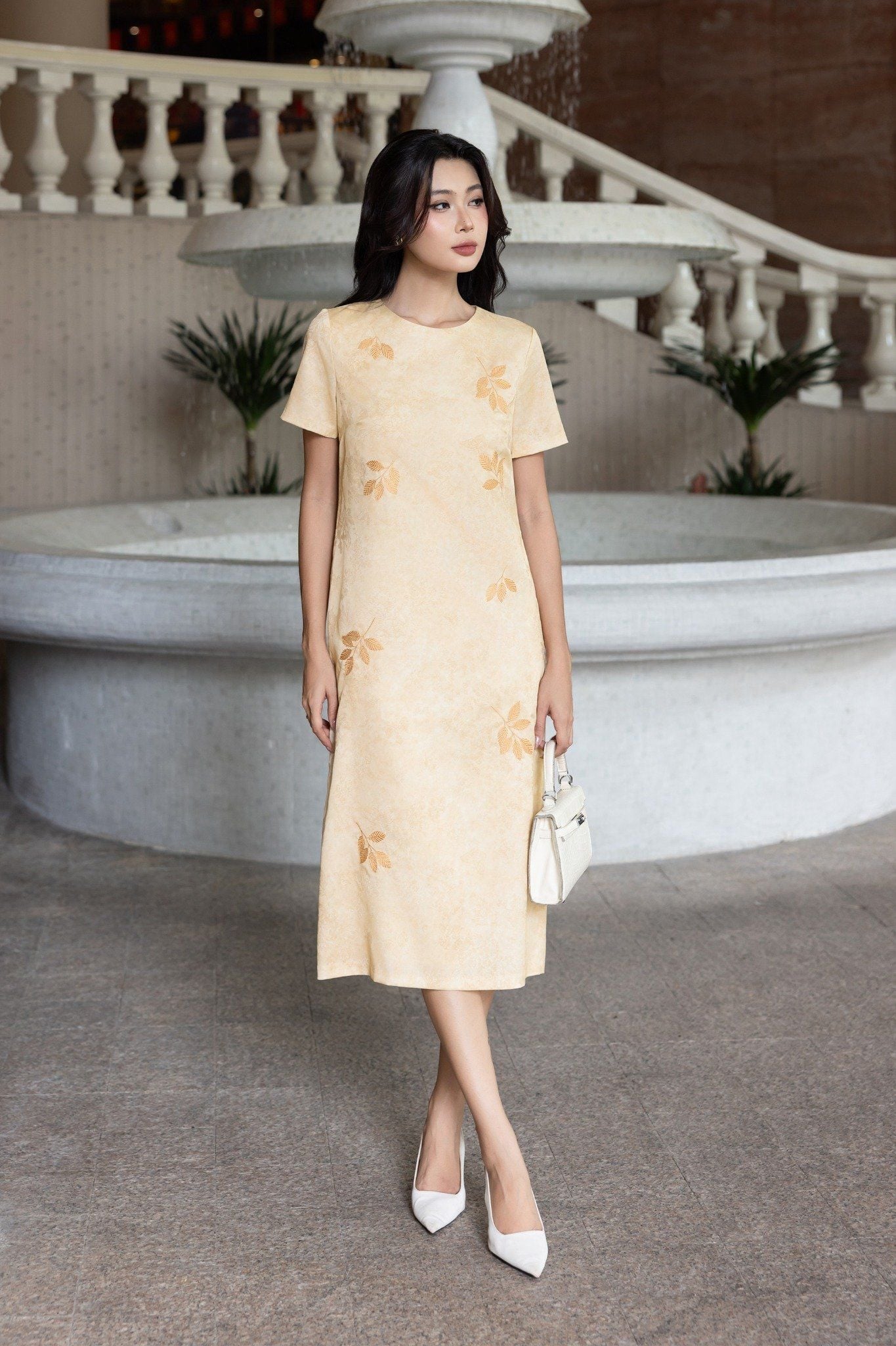 ĐẦM SUÔNG THÊU HOẠ TIẾT D03952