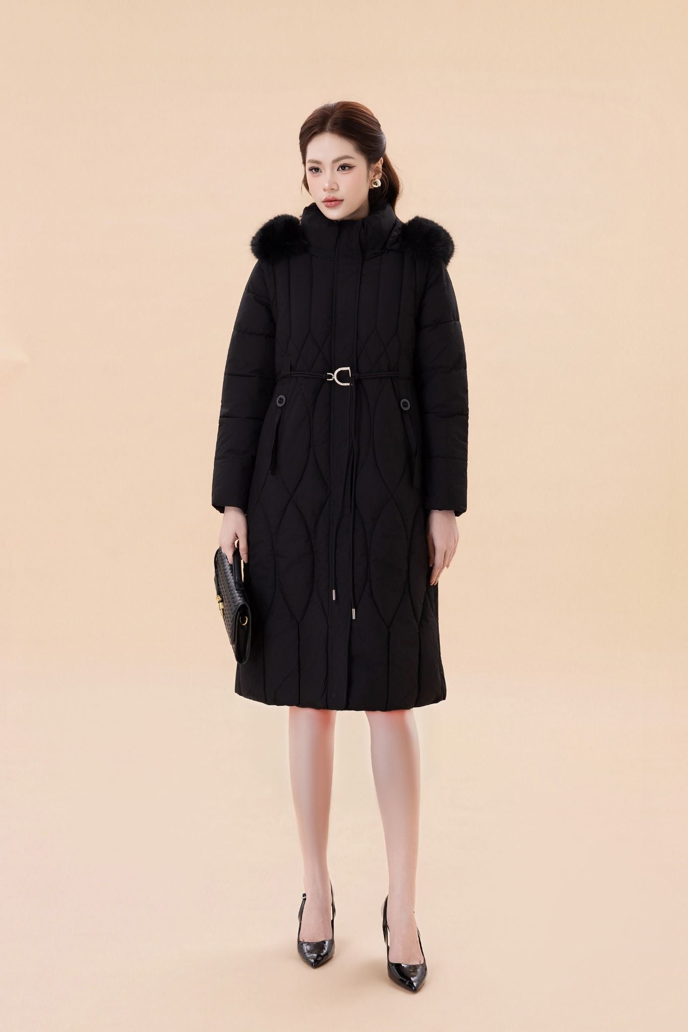 ÁO PHAO DÁNG DÀI MŨ LÔNG AK66012