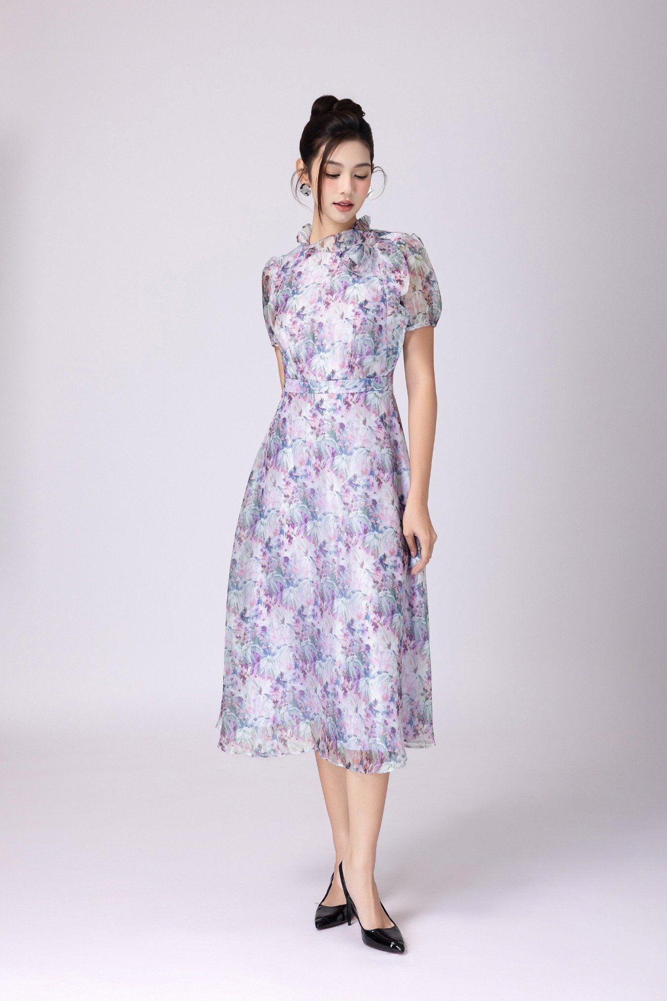 ĐẦM TƠ HOA CỔ BÈO D07252