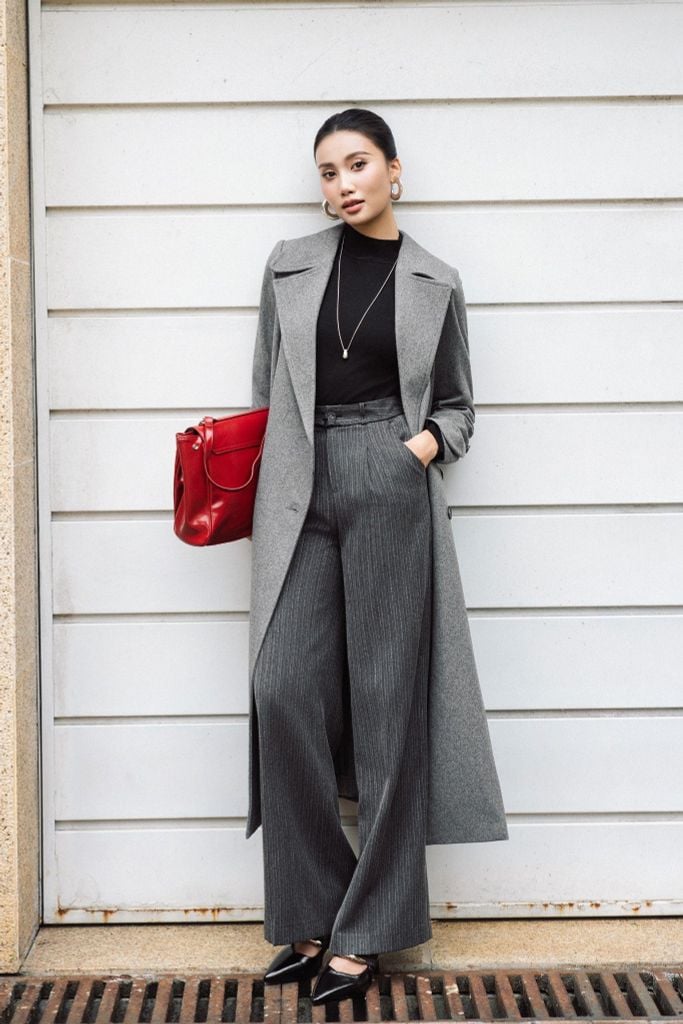 MĂNG TÔ XÁM KÈM ĐAI AK07352