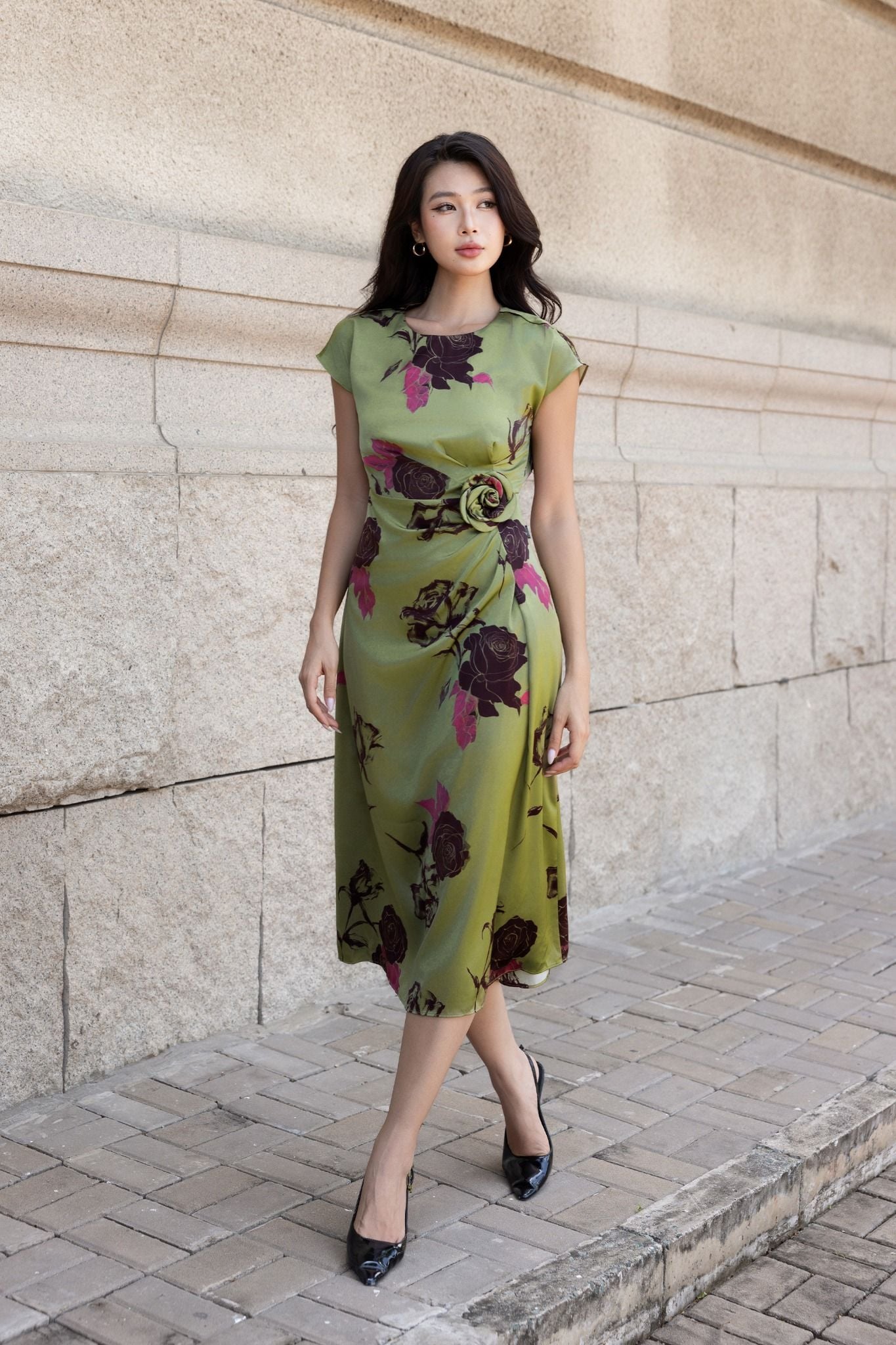 ĐẦM HOA NHÚN EO D03212