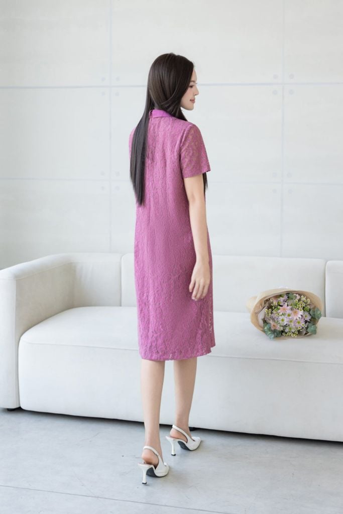  ĐẦM SUÔNG REN TÍM D01622 