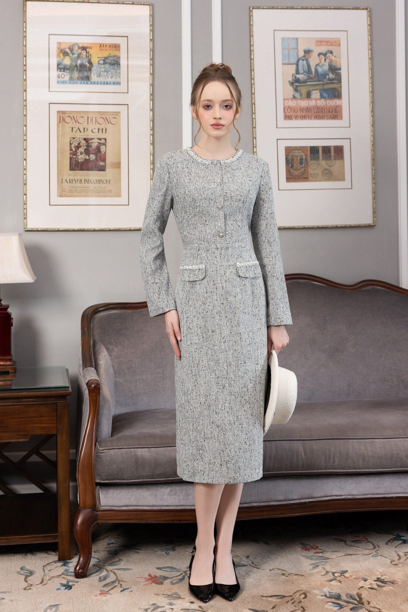 ĐẦM DẠ ĐÍNH NGỌC D07602