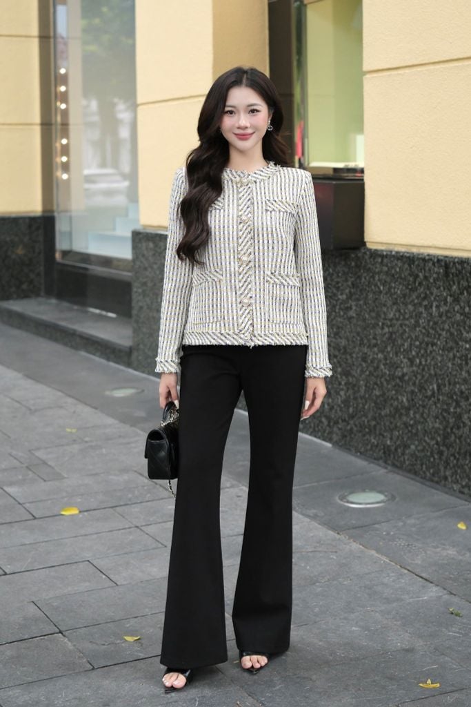 keonhacai nét KHOÁC DẠ TWEED CÀI KHUY NGỌC AK05022
