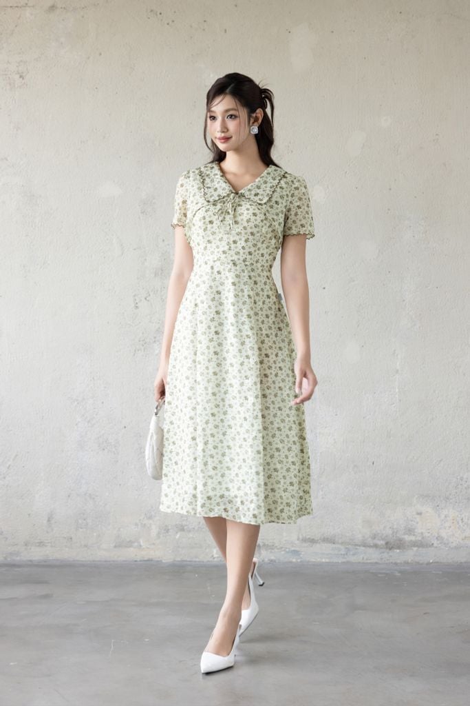 ĐẦM HOA NHÍ CỔ BẺ D05292