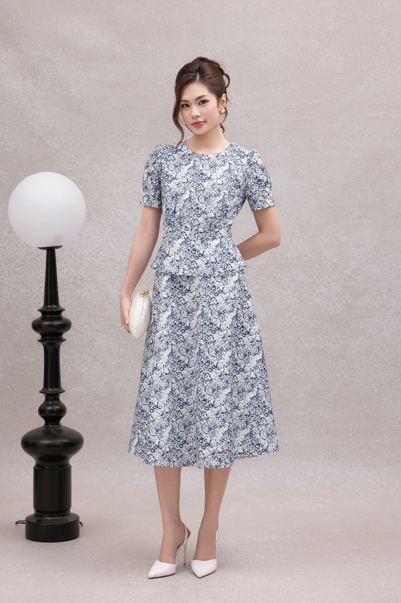 ĐẦM HOA PEPLUM D06742