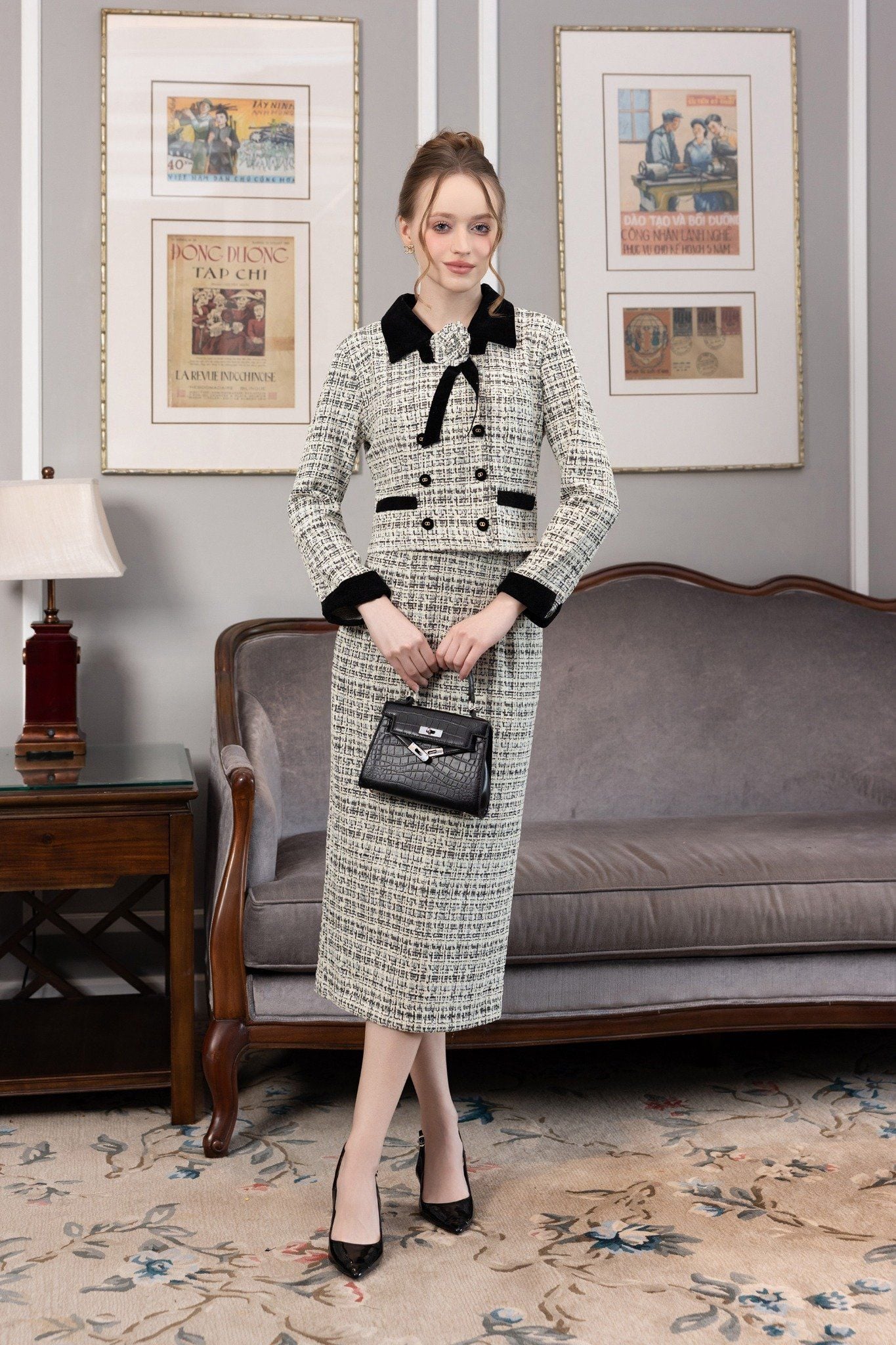 ĐẦM LIỀN DẠ TWEED D06592