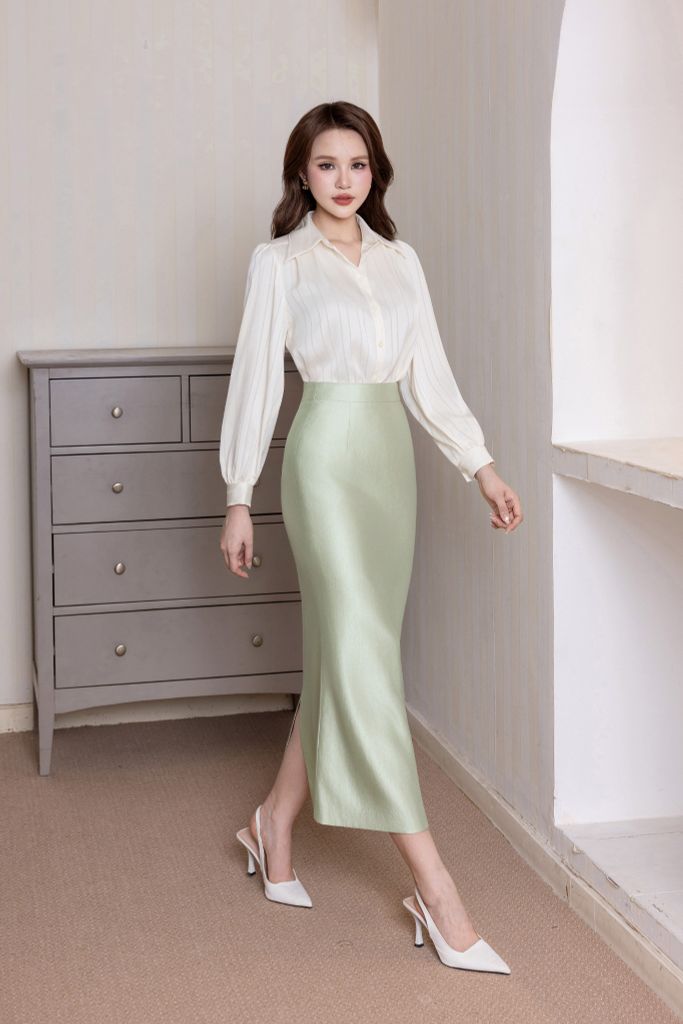 SƠ MI LỤA VAI BỒNG SM62372