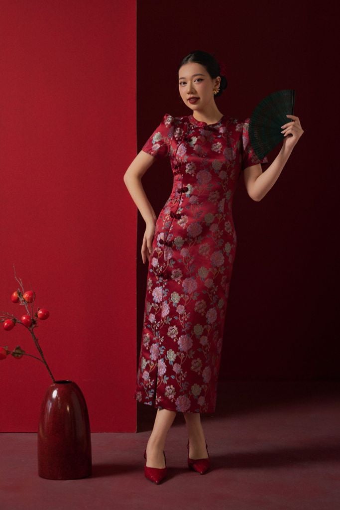 ĐẦM GẤM HOA D15272