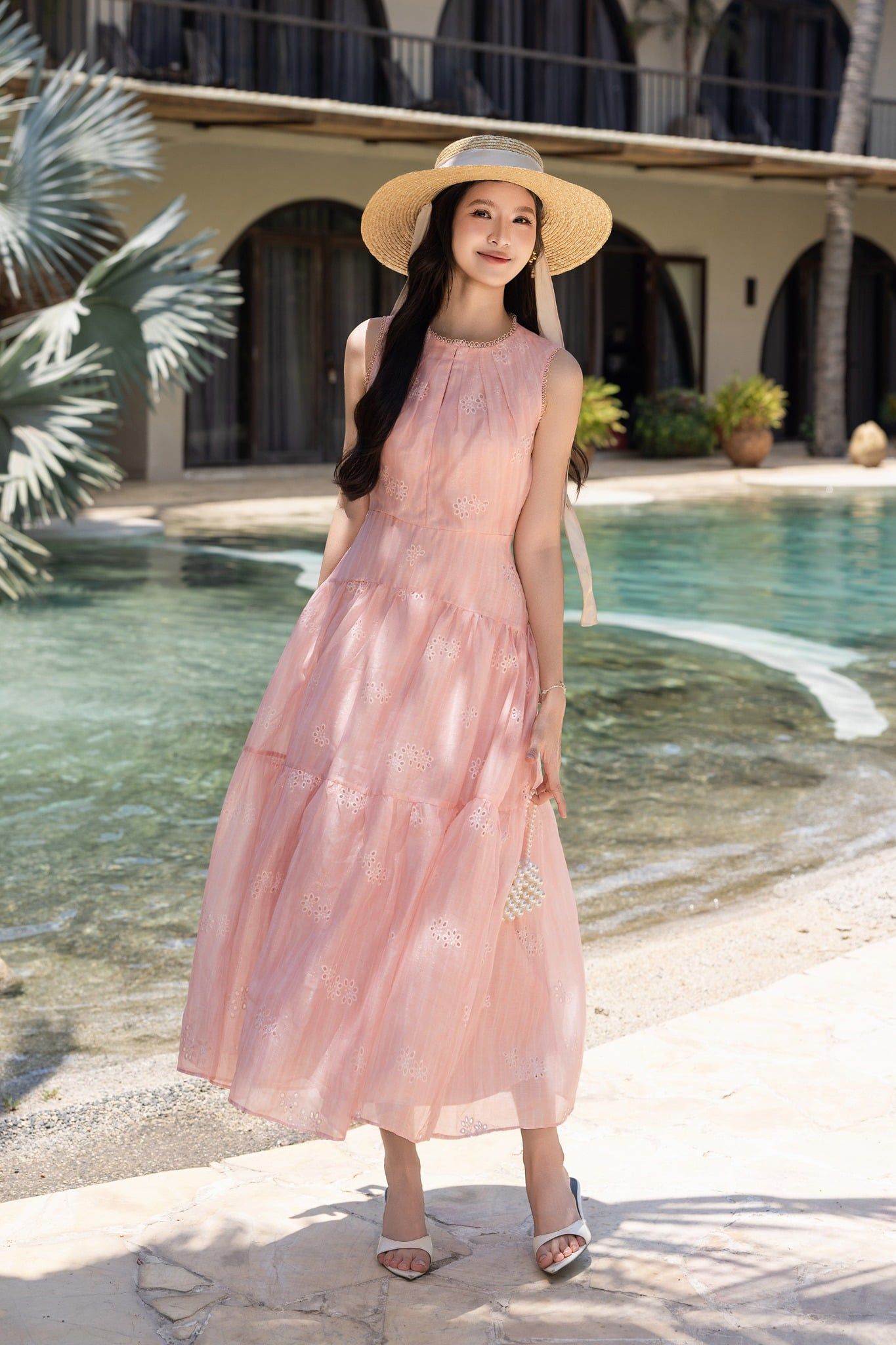 keonhacai MAXI HỒNG THÊU HOA D00172