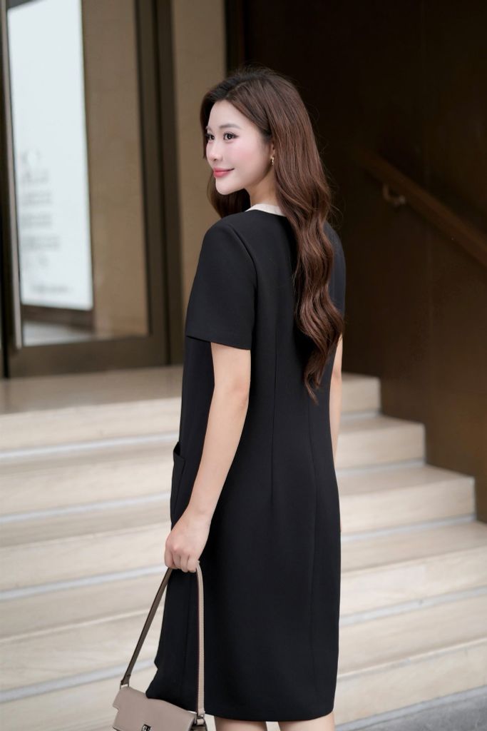  keonhacai SUÔNG ĐEN PHỐI CỔ TRẮNG D00682 