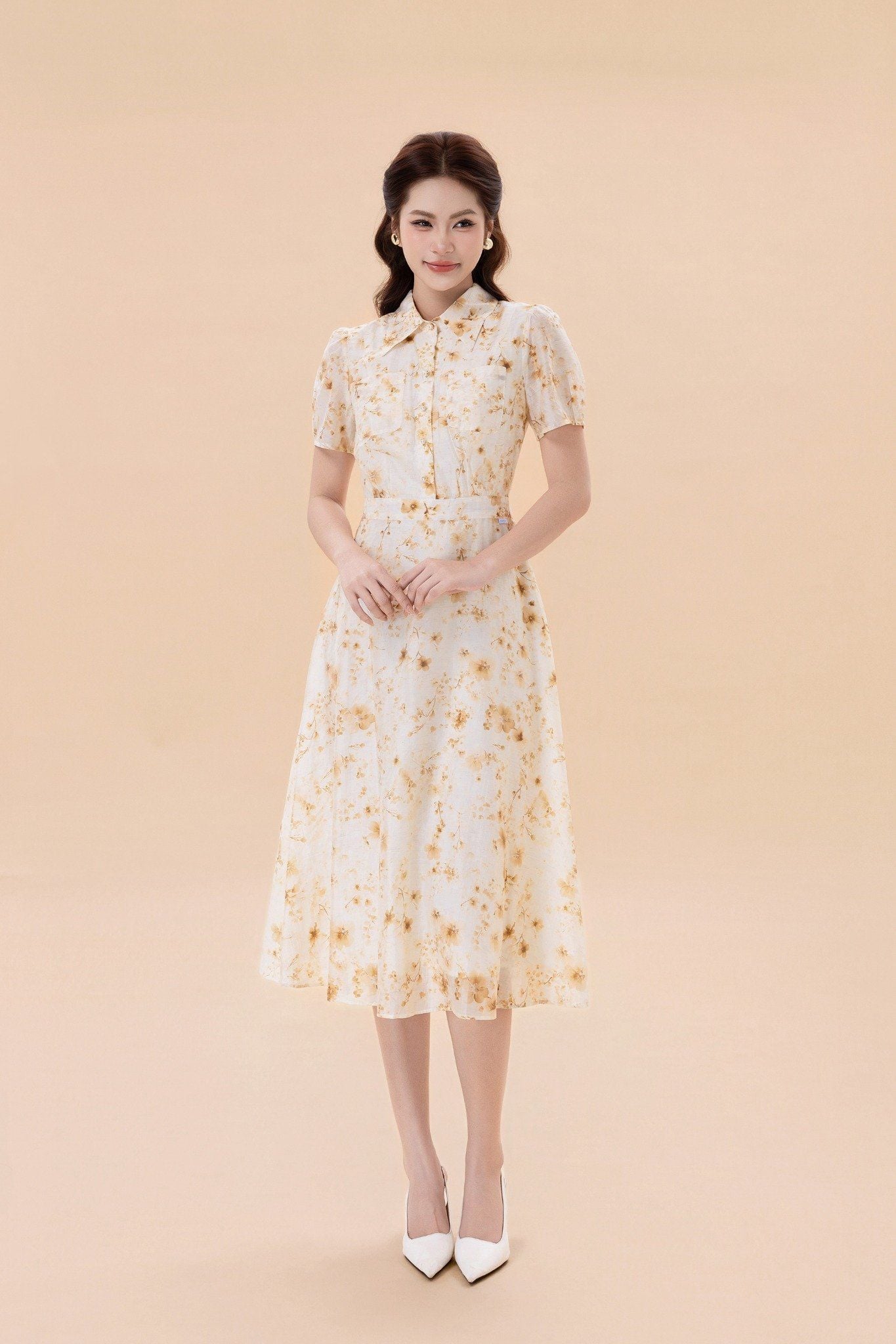 ĐẦM HOA CỔ BẺ D05362