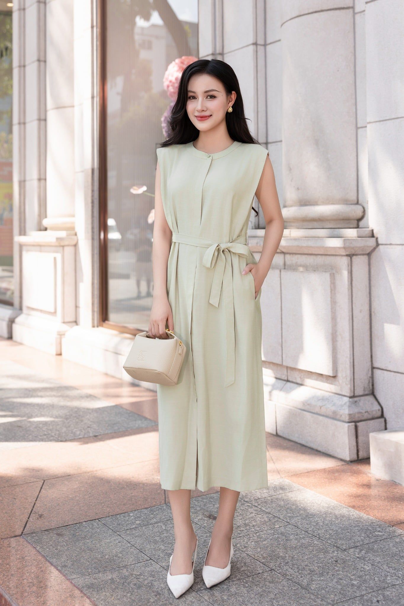 ĐẦM THIẾT KẾ THẮT ĐAI D10332