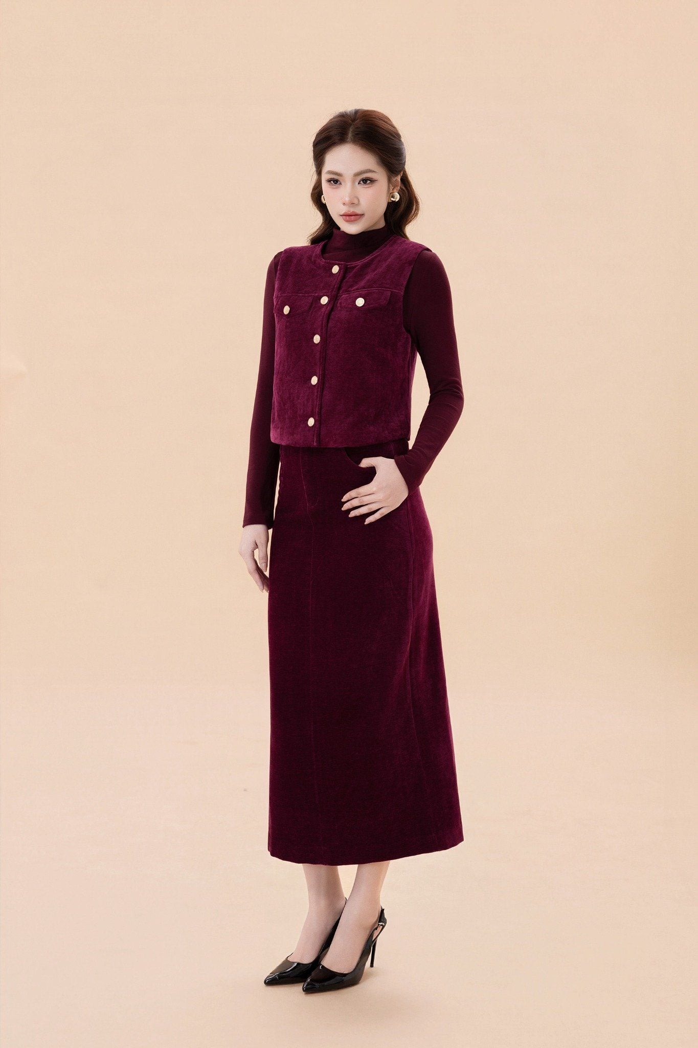 ÁO GILE NHUNG AK69022