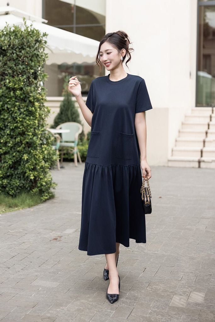 ĐẦM SUÔNG PHỐI TÚI 2 BÊN D64282
