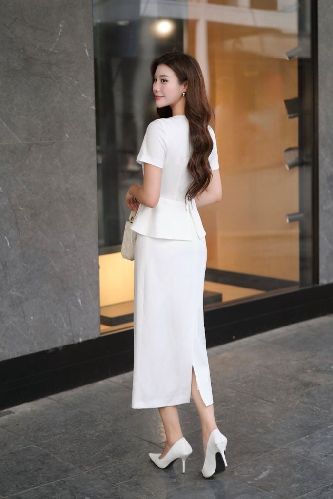  keonhacai PEPLUM TRẮNG D01012 