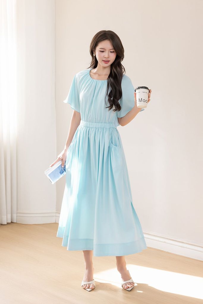 ĐẦM THÔ XANH CHUN EO D01922