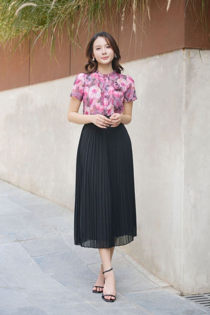 ÁO HOA CỔ BÈO SM40202