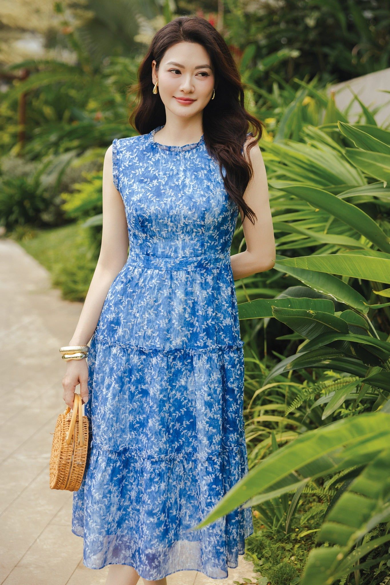 ĐẦM MAXI CỔ BÈO D11072