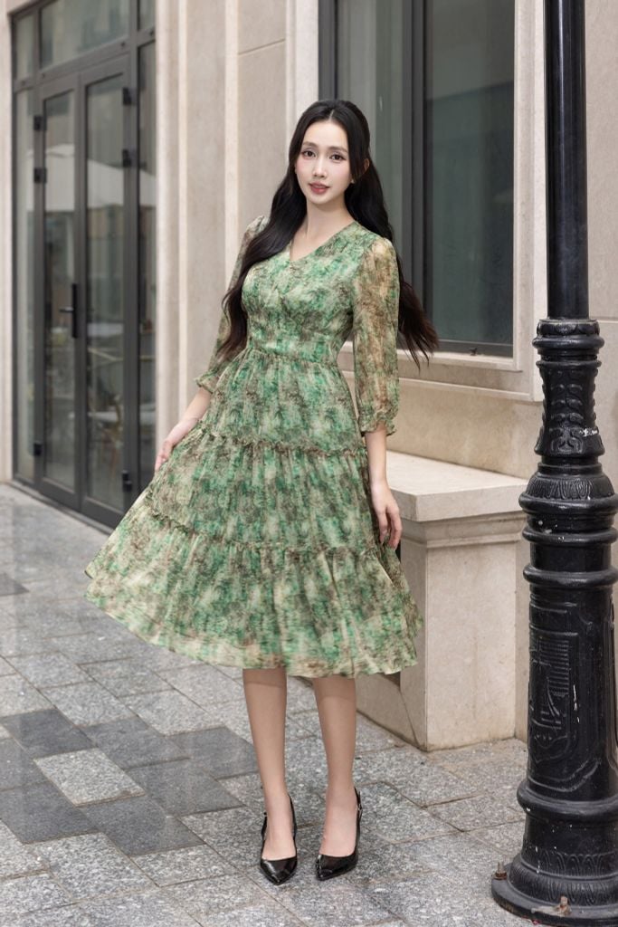 ĐẦM VOAN HOA D07082