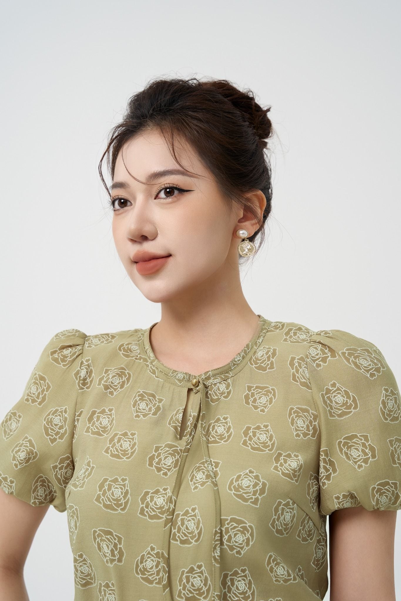 SƠ MI HOA TAY CHUÔNG SM41512