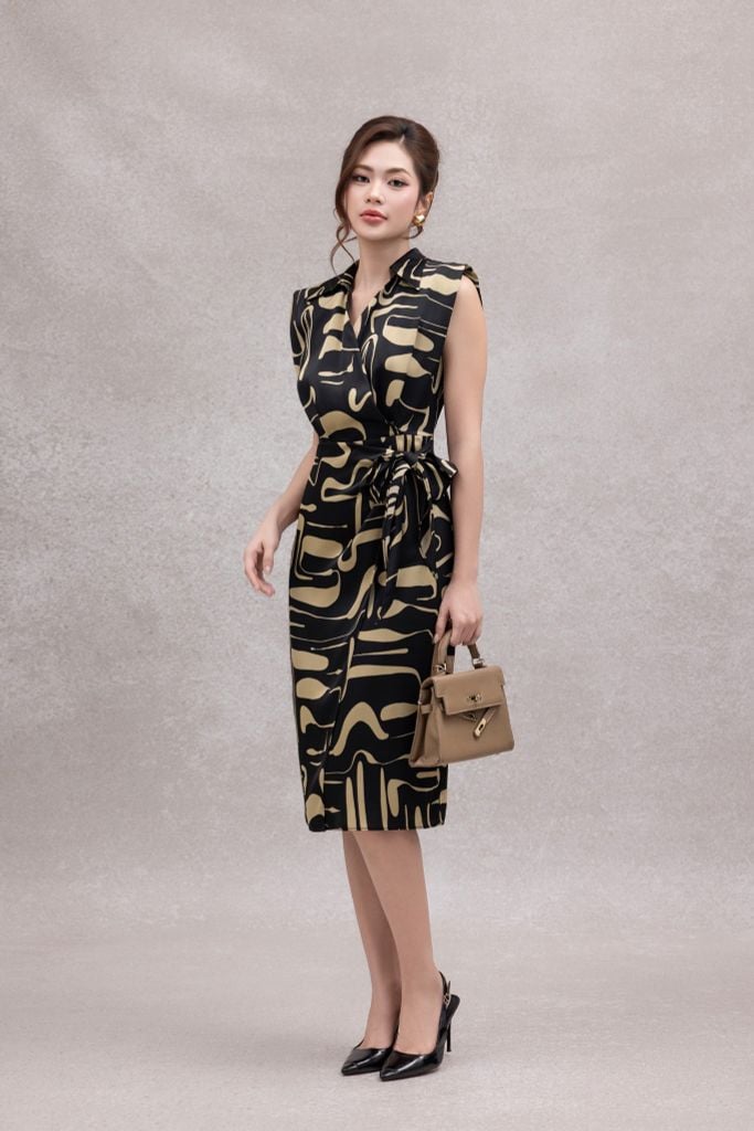 ĐẦM LỤA HOẠ TIẾT D64162