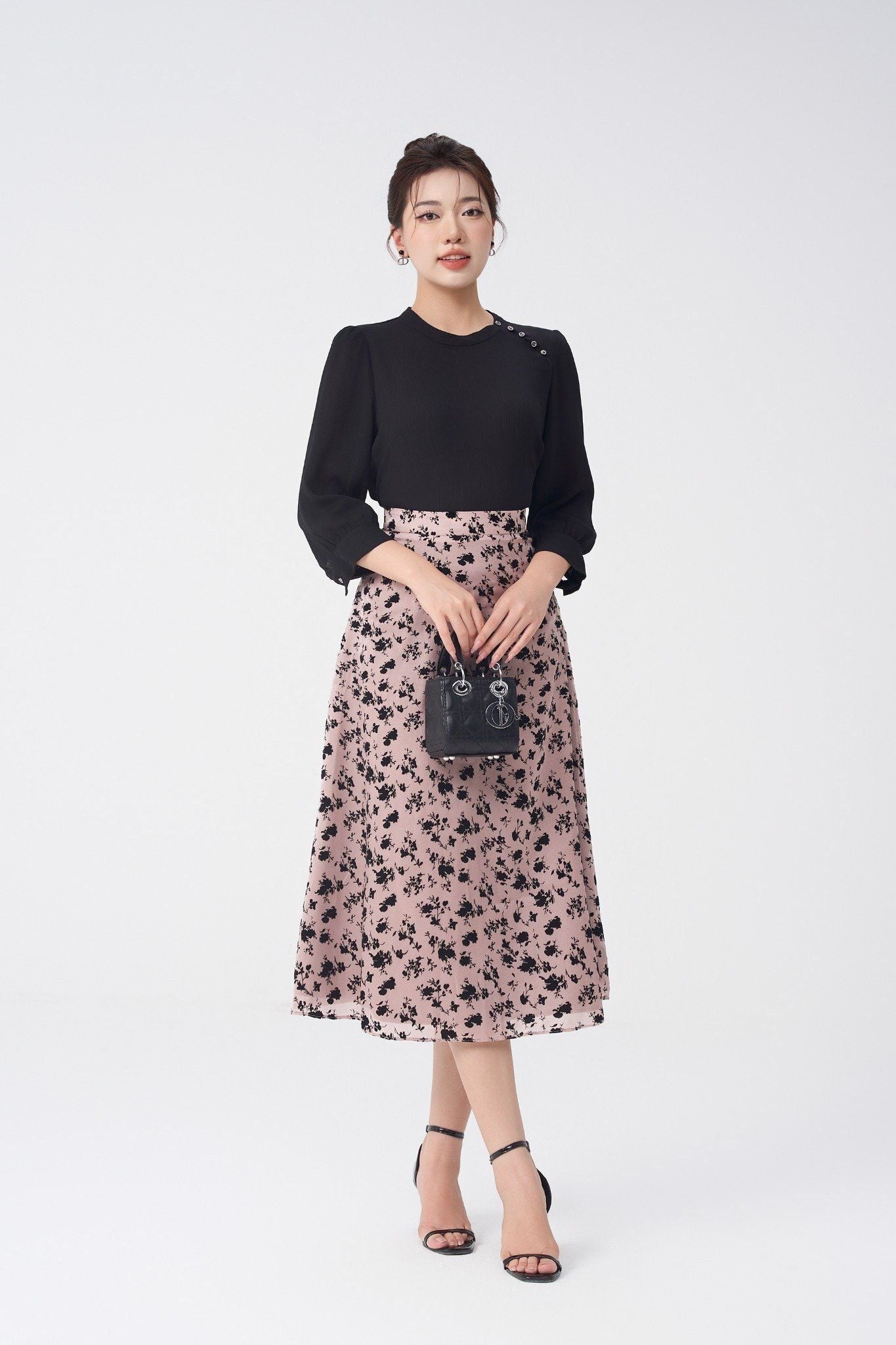 CHÂN VÁY MIDI HOA Z41502