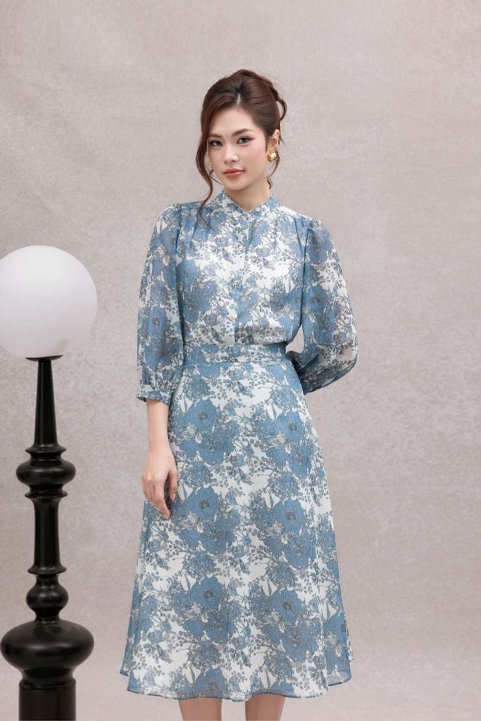 CHÂN VÁY HOA XANH Z07212