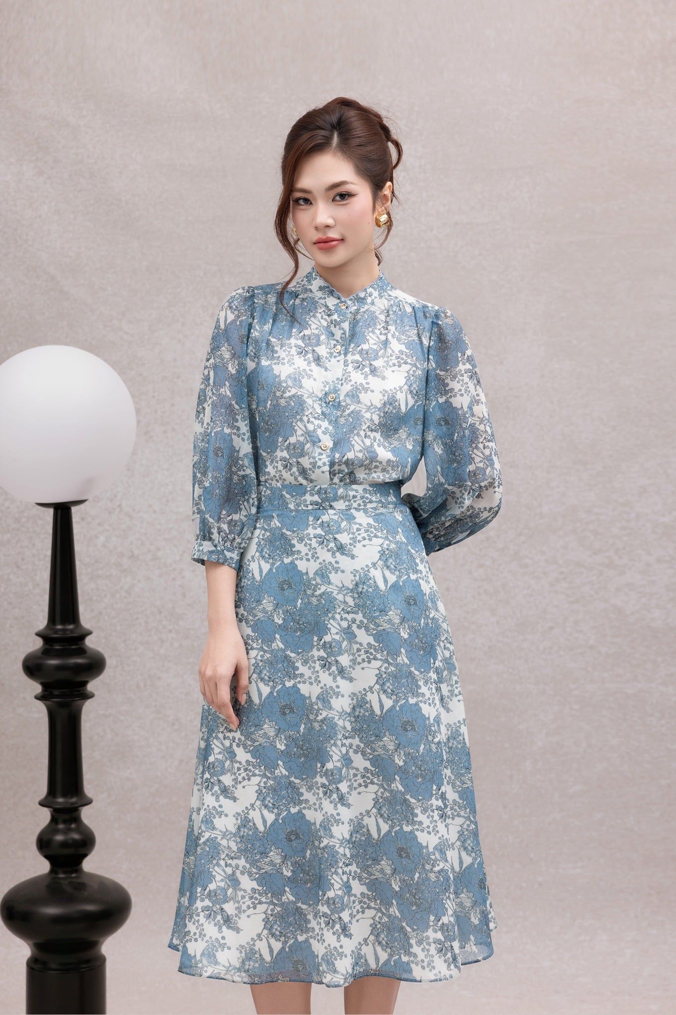 CHÂN VÁY HOA XANH Z07212