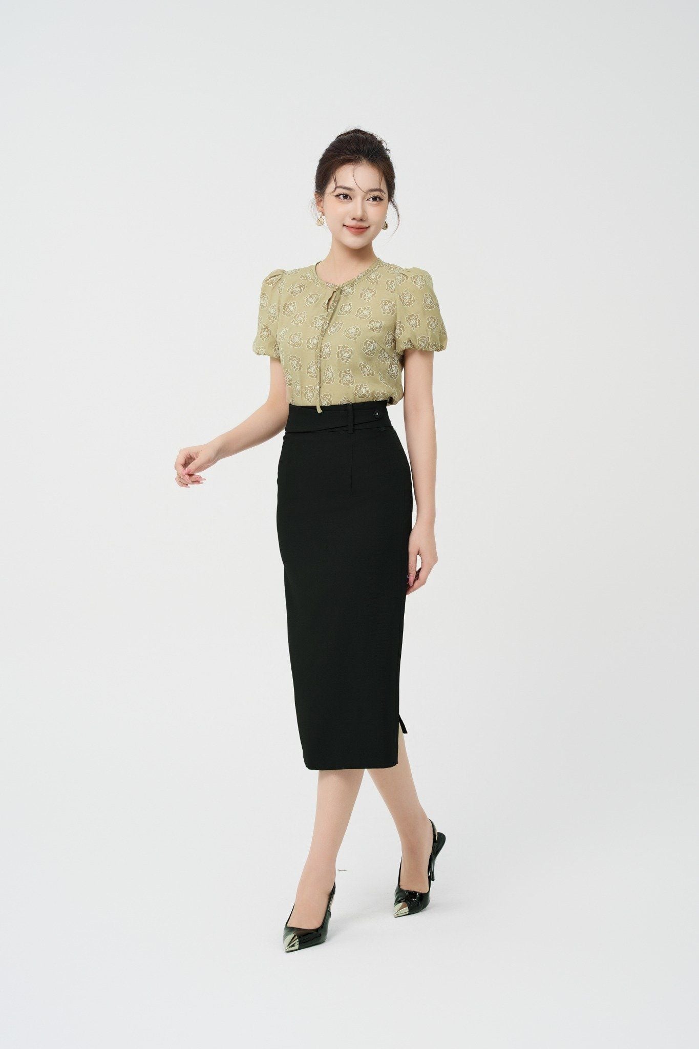 SƠ MI HOA TAY CHUÔNG SM41512