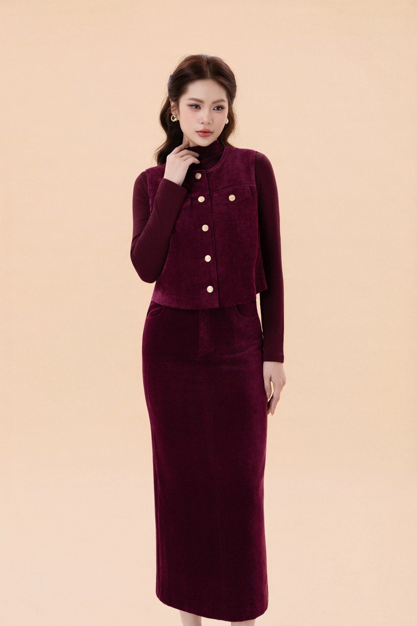 ÁO GILE NHUNG AK69022