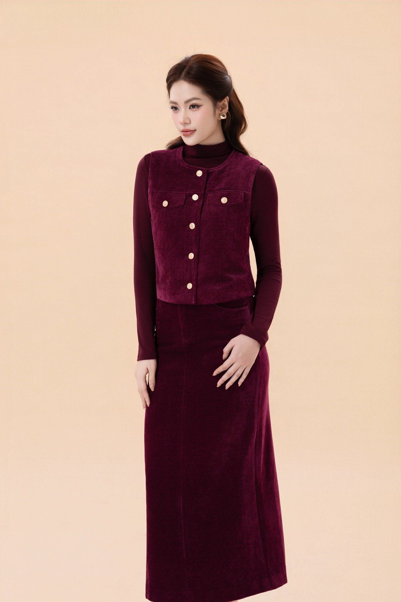 ÁO GILE NHUNG AK69022