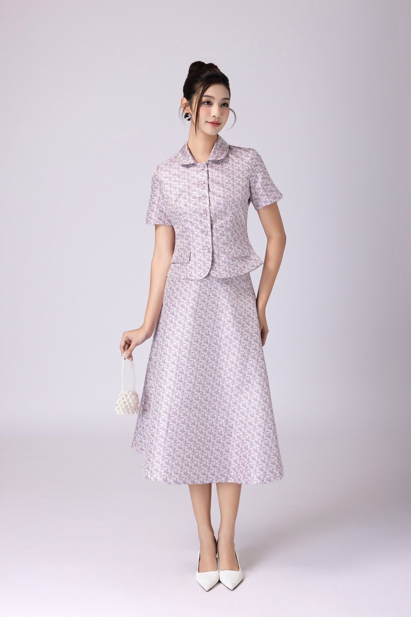 ÁO GẤM HOA NHÍ SM06842