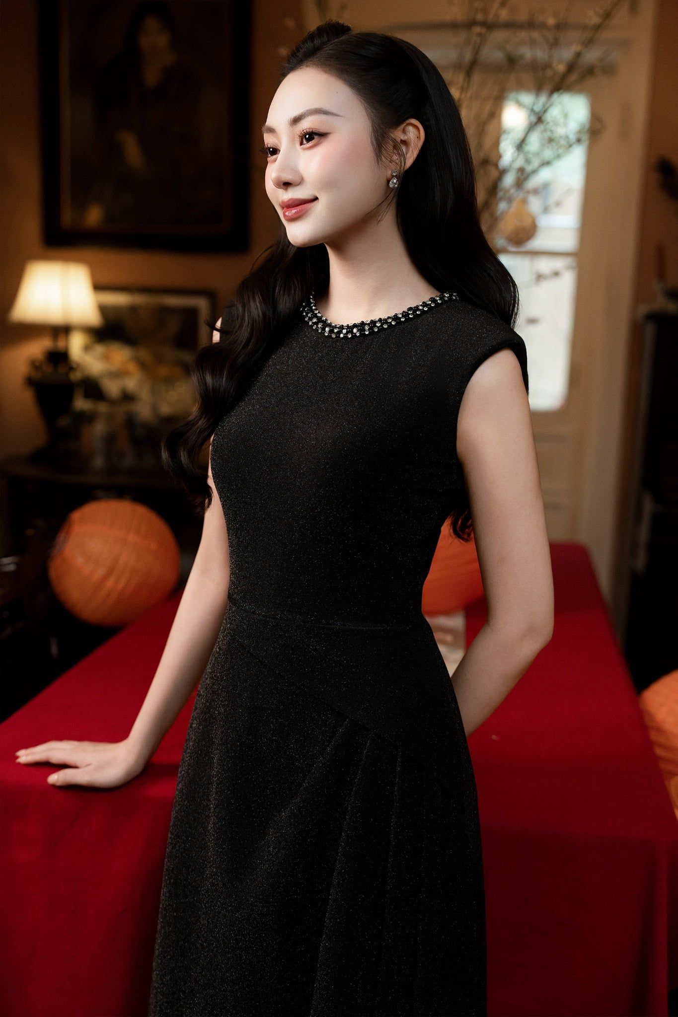 ĐẦM TIỆC ĐÍNH CƯỜM D09022