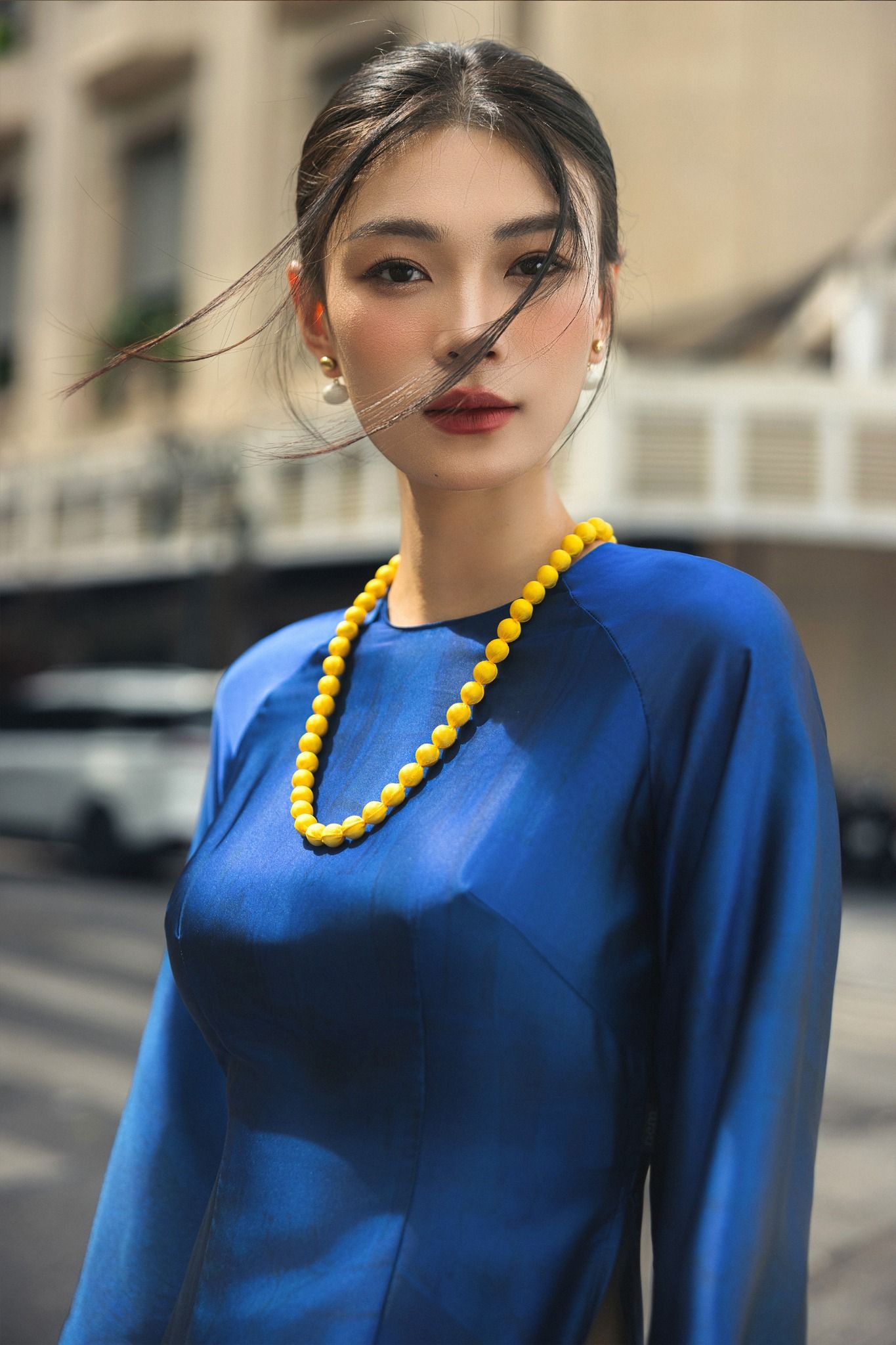 ÁO DÀI LỤA IN HOA AD03302