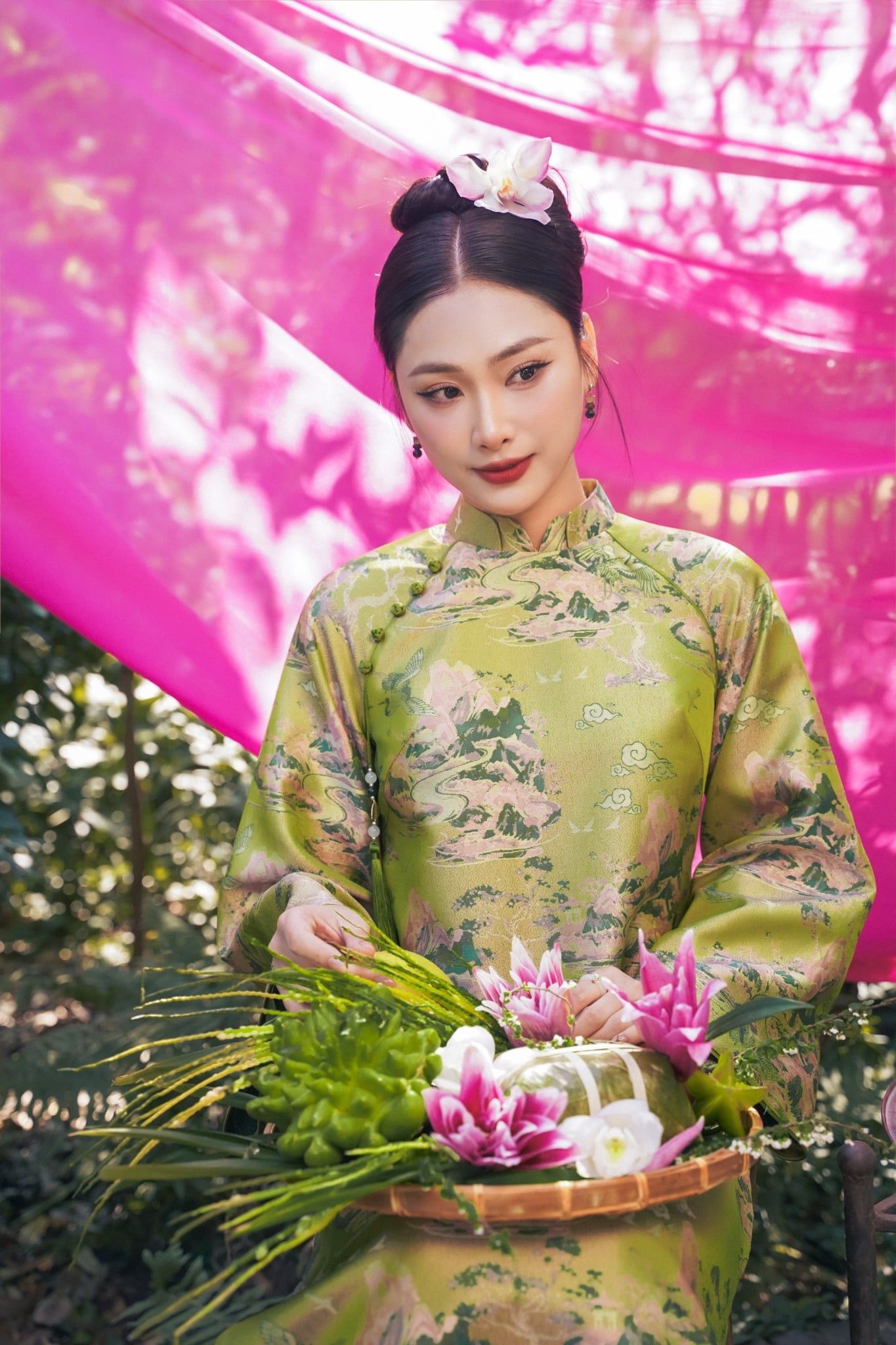 ÁO DÀI IN HOẠ TIẾT AD08812