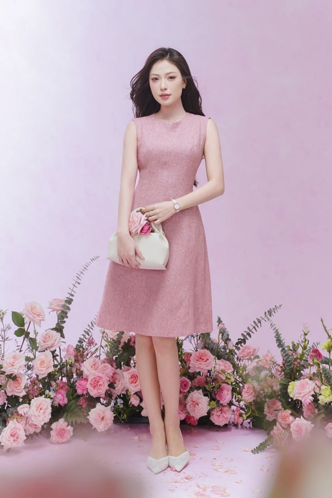 ĐẦM TWEED HỒNG D09162