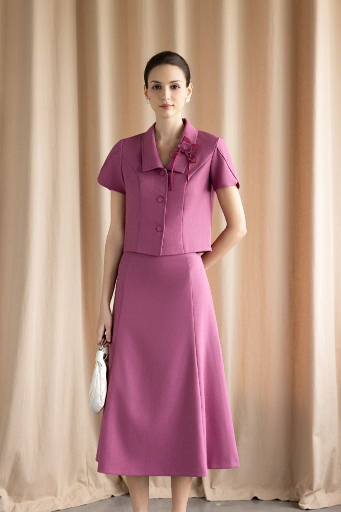 ÁO CÔNG SỞ ĐÍNH HOA NỔI AK04282