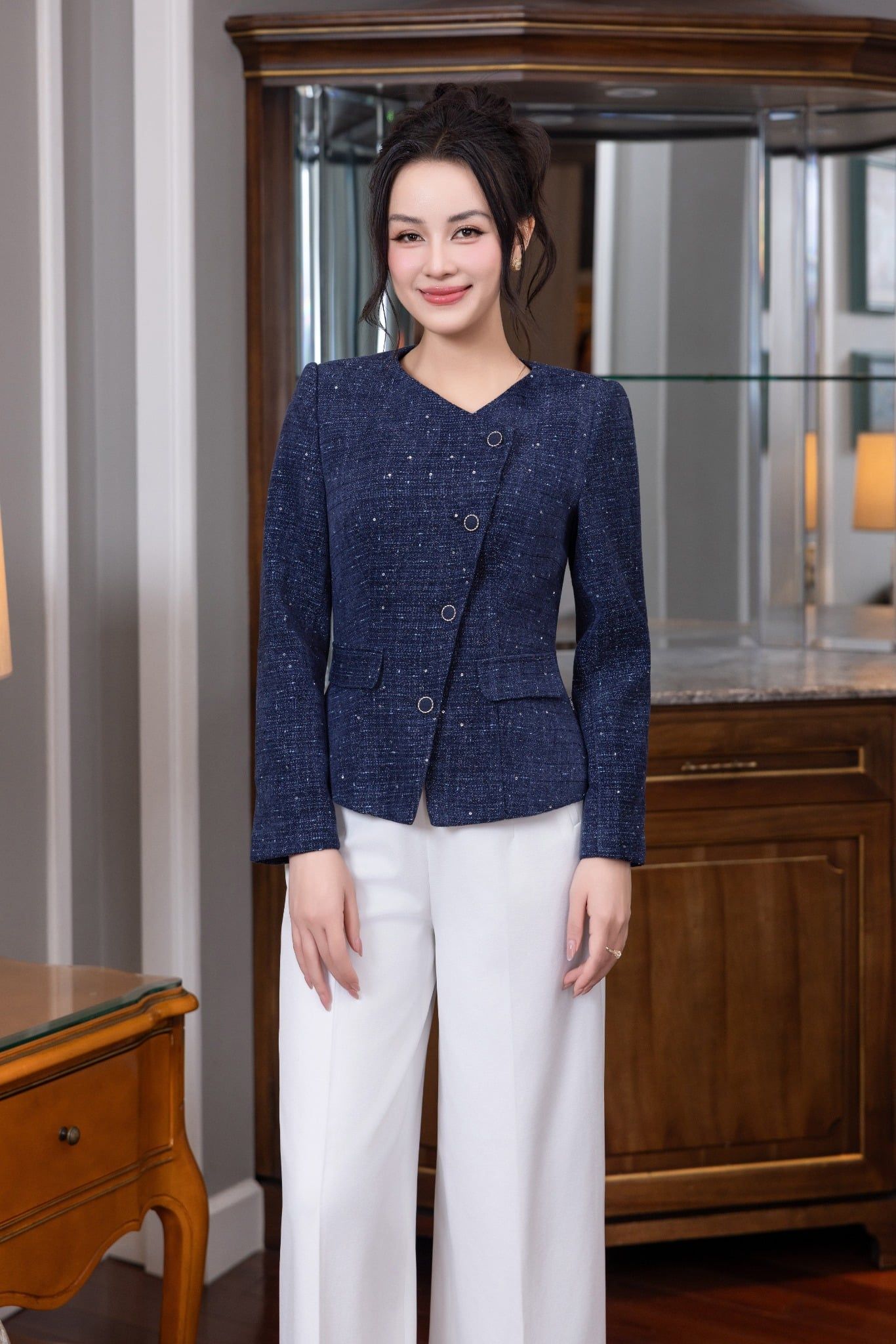 ÁO VEST DẠ TWEED AK06162