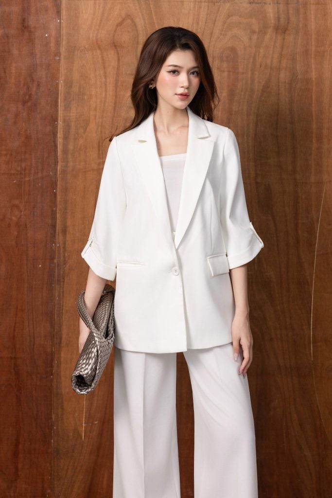  ÁO VEST SUÔNG TRẮNG AK06352 