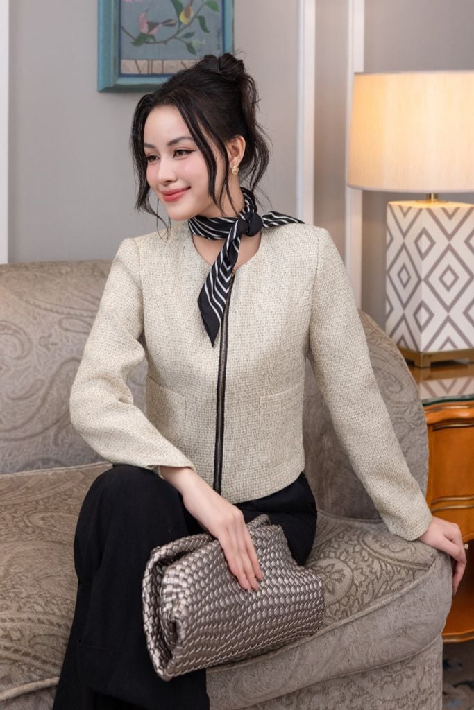  ÁO KHOÁC DẠ TEXT AK07542 