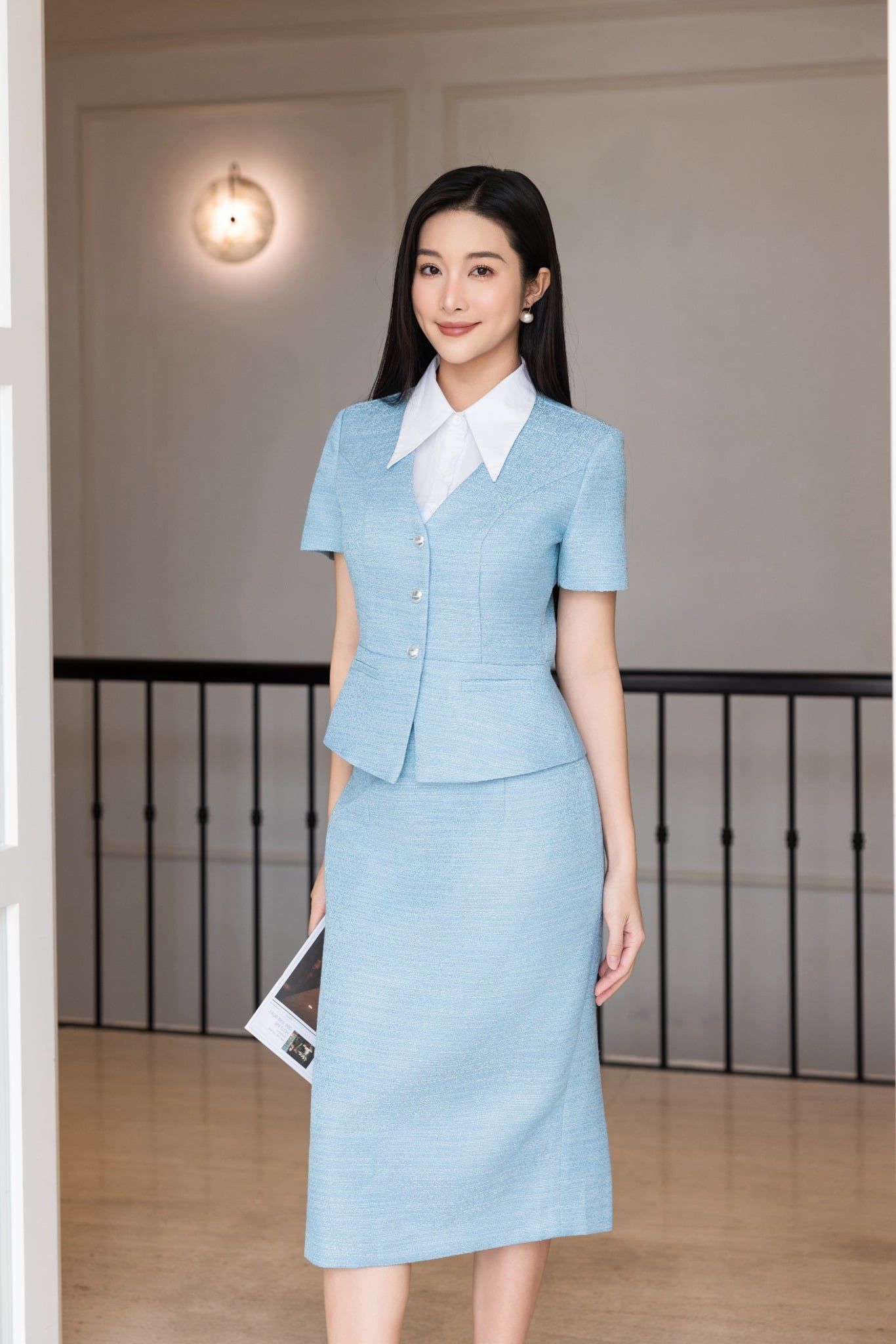 ÁO THIẾT KẾ PHỐI CỔ SƠ MI AK08322