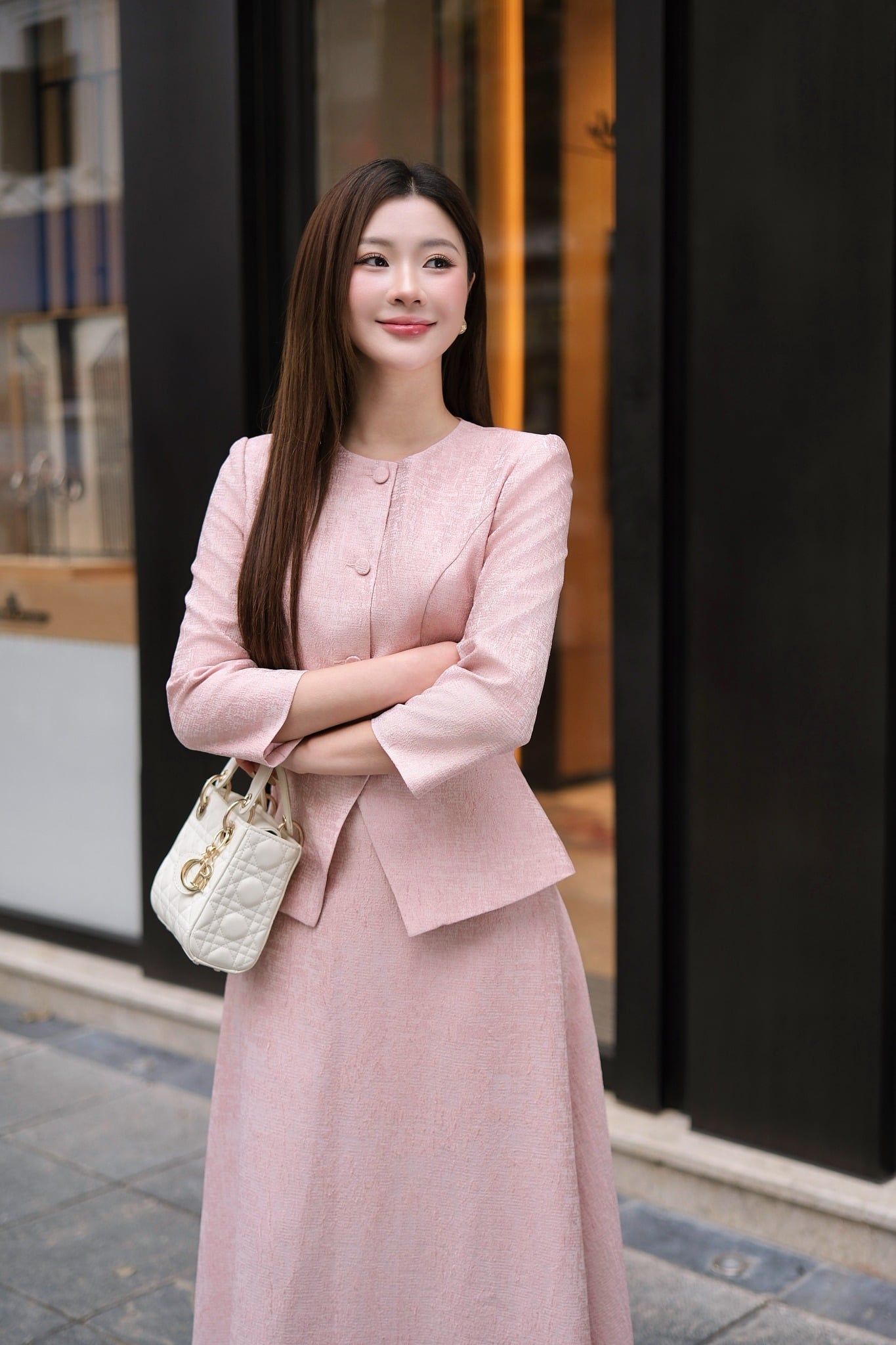 ÁO PEPLUM HỒNG AK09122