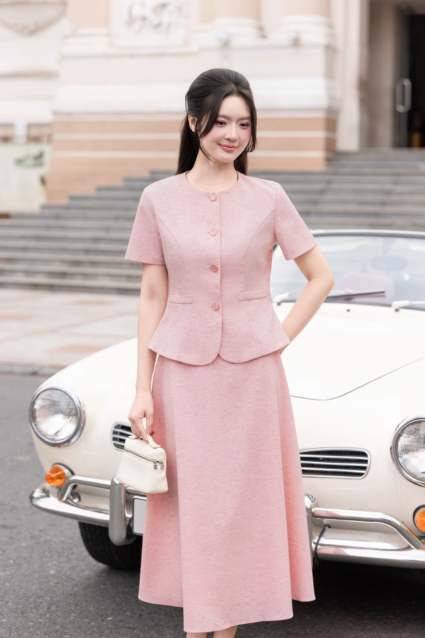 ÁO HỒNG PEPLUM AK10292