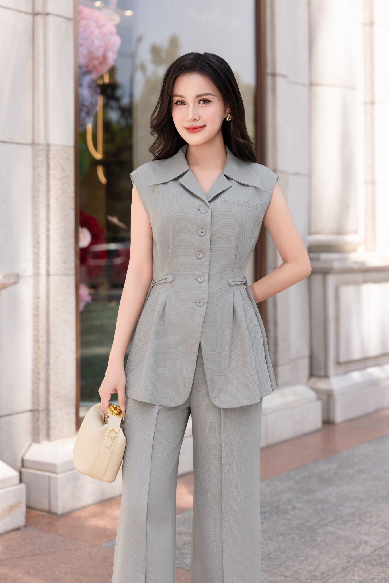 ÁO THIẾT KẾ NHÚN EO AK63012