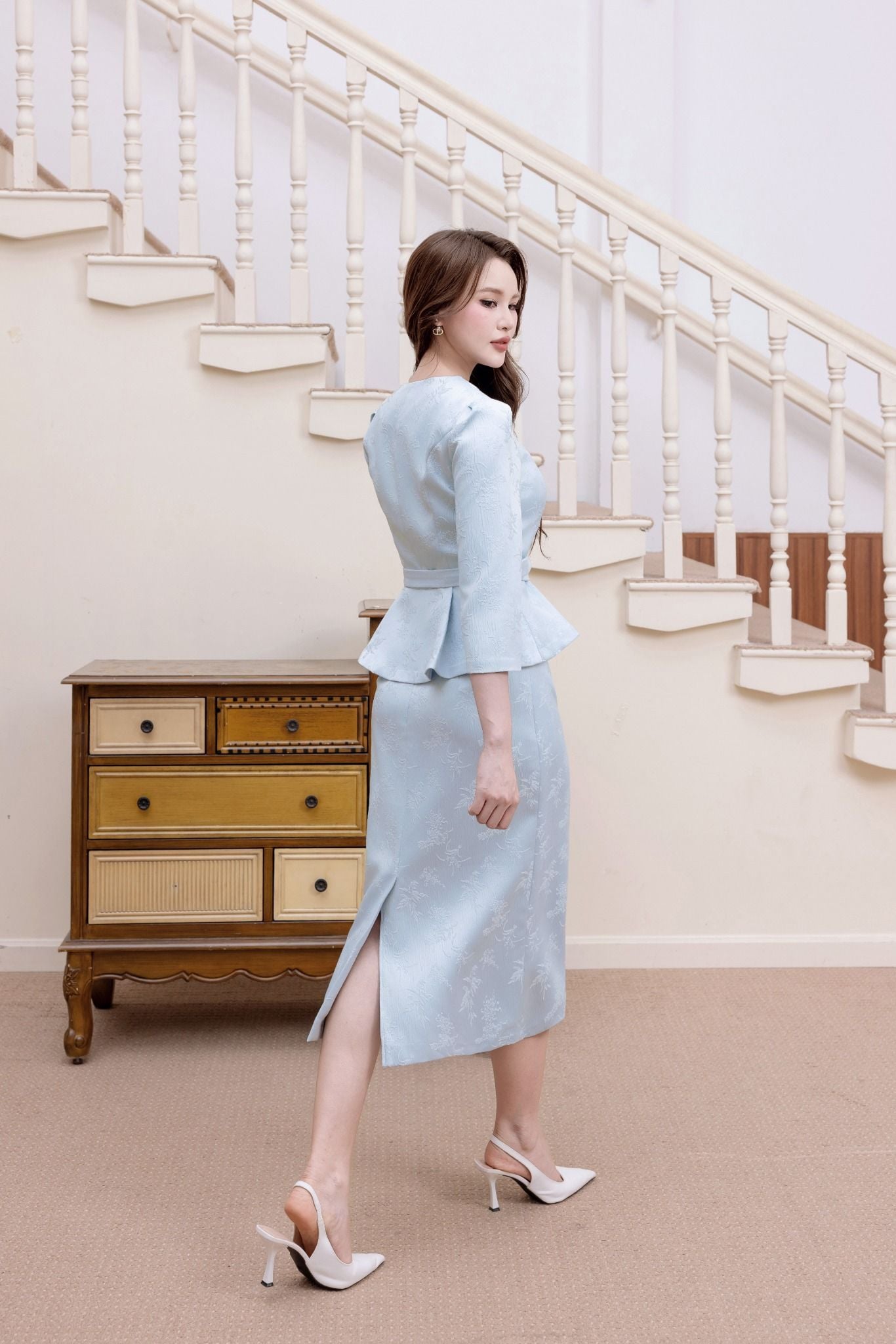 ÁO PEPLUM ĐÁP HOA NỔI AK63012