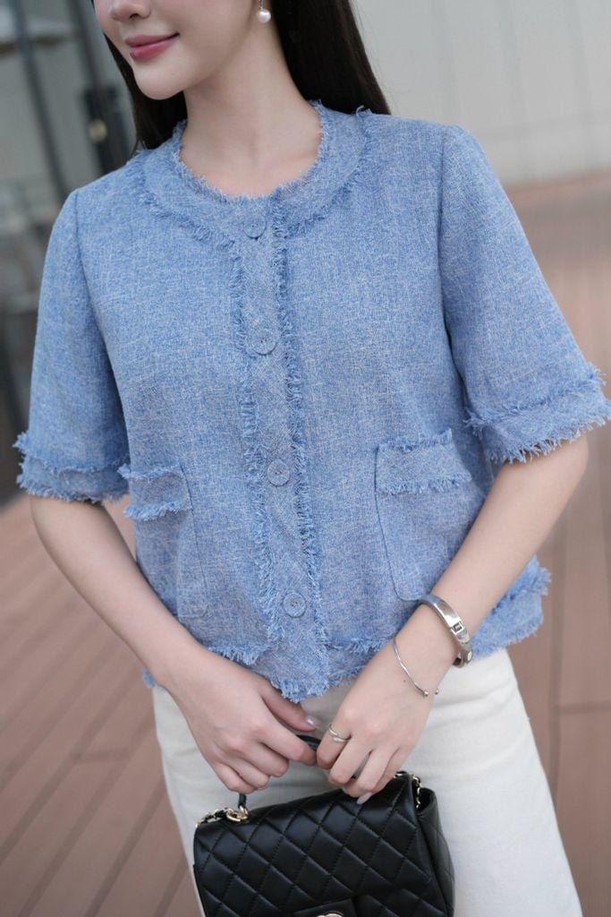  ÁO TWEED MỎNG AK63022 