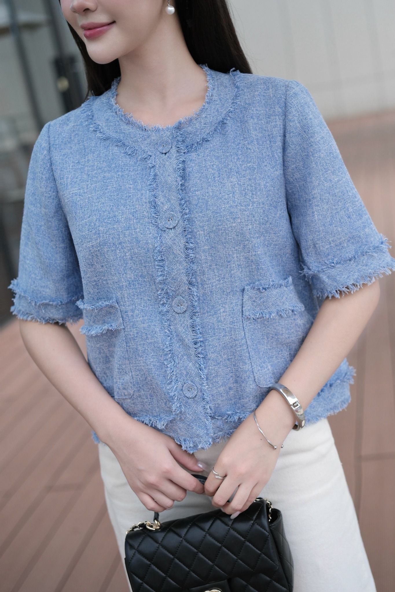 ÁO TWEED MỎNG AK63022