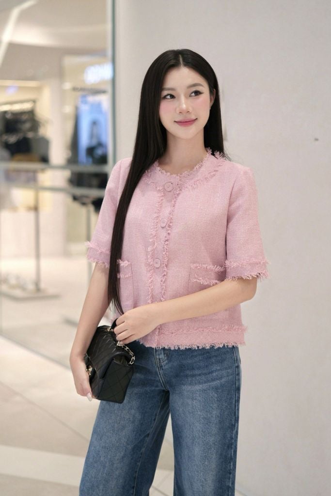  ÁO TWEED MỎNG AK63032 