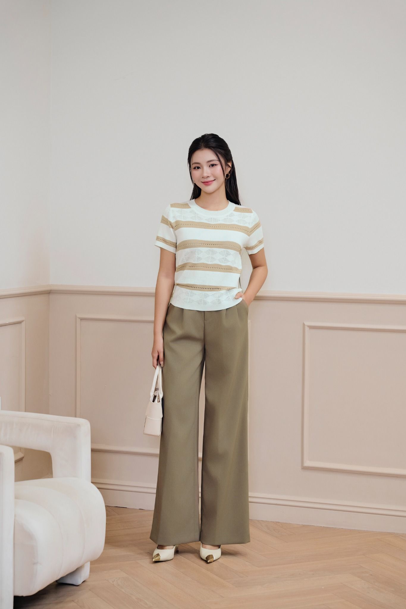 ÁO LEN KẺ NÂU AL62132